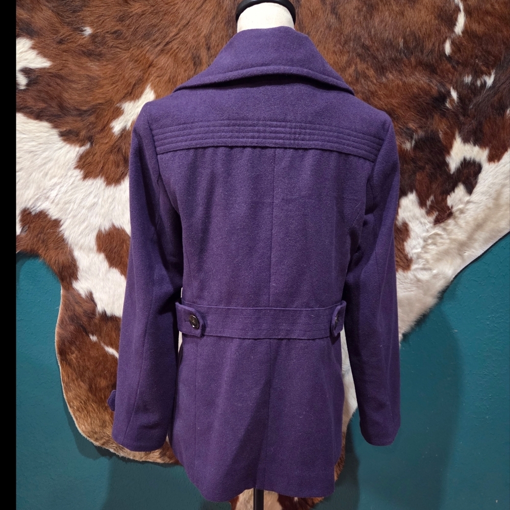 Relativity Women's Purple Pea Coat - Picture 7 of 11